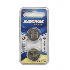 Rayovac coin cell battery 3V size CR2016 Lithium (2 pack)