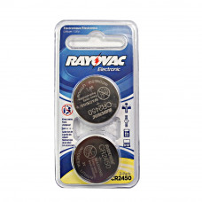 Rayovac coin cell battery 3V size CR2450 Lithium (2 pack)