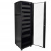 42U A/V and Networking Cabinet - Pre-Loaded with Fan Top, 9 Shelves & Blank Panels - Tapped Rails - Black