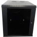 Wall Mount Cabinet 12U x 23" Usable Depth, Glass Door - Black