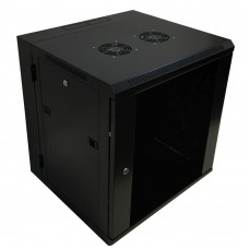 Wall Mount Swing-Out Cabinet 12U x 18.5" Usable Depth - Black